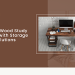 solid wood study table with storage